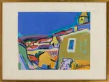 Village de Provence by Pierre Ambrogiani, Gouache sur papier signée en bas à droite, sold Oct 2022