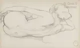 Nu étendu by Georges Lacombe, Crayon sur papier, sold Jun 2022