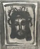 C’est par ses meutrissures que nous sommes guéris » planche 58 du Miserere. 1922 by Georges Rouault, Aquatinte avec le monogramme et la date dans la planche en bas à droite, sold Jun 2022