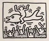 Homme sur un dauphin by Keith Haring, 1987, Lithographie, sold Jun 2022