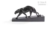 Panthère marchant by Maurice Prost, Epreuve en bronze à patine noire, sold Jun 2022