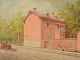 Scène de rue, Montreal by William Raphael, Aquarelle, sold Jan 2020