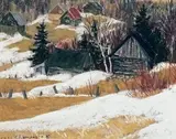 Un autre printemps aux Éboulements » by Horace Champagne, 1989, Pastel, sold Jan 2020