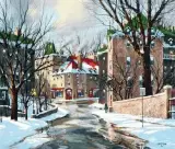 Rue en hiver by Pierre Tougas, Aquarelle et gouache sur papier, sold Jan 2020
