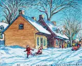 Rue de boucherville" by Fleurimond Constantineau, 1942, Pastel sur panneau, sold Jan 2020