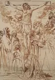 Crucifixion by Georges Marie Joseph Delfosse, Acrylique et pastel sur toile, sold Jan 2020