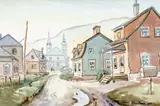 Village by Maurice Domingue, Aquarelle, sold Jan 2020