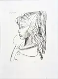 (Collection Marina Picasso) "Sylvette de profil gauche by Pablo Picasso, Lithographie couleur sur papier d'Arches, sold Dec 2019