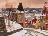 Crépuscule, côte de la montagne, Québec » by Pierre Tougas, 2004, Aquarelle et gouache sur papier, sold Oct 2019