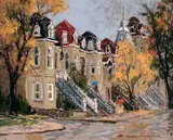 Dans la pluie, sur Grande-Allée Est, Quebec by Horace Champagne, Pastel, sold Oct 2019