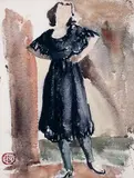 Étude d’une jeune femme by Henri Hébert, Aquarelle sur papier, sold Oct 2019