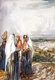 Conversation moyen-orientale by Fernand Allard l'Olivier, Aquarelle, sold Oct 2019