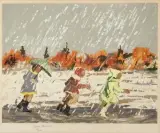 Sous la pluie au printemps by Henri Leopold Masson, Lithographie, sold Oct 2019