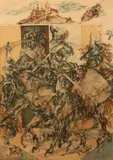 Le chevalier by Claude Weisbuch, Lithographie en couleur sur papier d'Arche, troisième état, justifiée en bas à gauche EA e, sold Feb 2019
