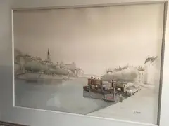 Quai de Lyon by Georges Damin, Aquarelle, sold Feb 2019