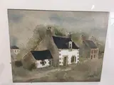 Suite de trois maisons dans la campagne by Georges Damin, Aquarelle, sold Feb 2019