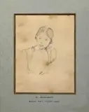 Portrait de Jeannine Gobillard by Berthe Morisot, Crayon noir, sold Dec 2018