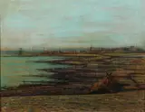 La mer morte by Jean Carzou, 1957, Toile signée en bas à droite et datée, sold Dec 2018