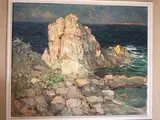 Rochers en bord de mer by Louis Bonamissi, Toile signée en bas à droite, sold Sep 2018