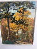 Chemin en forêt de Fontainebleau by Pierre Forest, Pastel gras signé en bas à droite, sold Sep 2018