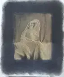 Etude de nu (erotica ; nu féminin avec drapés). Circa 1990 by Claude Fauville, Tirage platine rehaussé à la gouache, sold Apr 2025