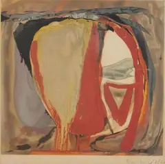 Sans titre rouge. 1961 by Bram van Velde, Lithographie en couleurs sur vélin, sold Sep 2020