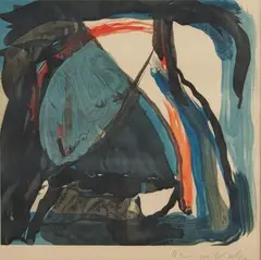 Sans titre bleu. 1961 by Bram van Velde, Lithographie en couleurs sur vélin, sold Sep 2020