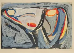 Sans titre. 1962 by Bram van Velde, Lithographie en couleurs sur vélin, sold Sep 2020