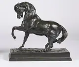 et F. BARBEDIENNE Fondeur Cheval piaffant by Antoine-Louis Barye, Epreuve en bronze à patine brune signée sur la terrasse et signée F, sold Dec 2019