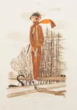 Le tour du Lac, robe de Jean Patou. Projet de couverture pour Le Jardin des Modes n° 56 de Mars 1924 by Pierre Mourgue, Aquarelle et gouache sur papier, sold Dec 2019