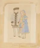Deux enfants en tenue d'hiver by Louis-Maurice Boutet de Monvel, Aquarelle et encre sur papier contrecollé sur carton, sold Dec 2019