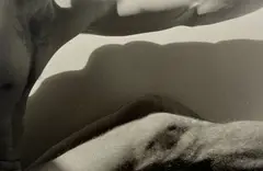Nu masculin, torse, bras et jambe, c. 1985 by Ernestine Ruben, Tirage argentique d’époque, étiquette de crédit du photographe au dos, sold Jul 2024
