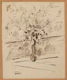 Nature morte au bouquet de fleurs by Albert Gleizes, 1929, Crayon, encre et lavis d'encre sur papier, sold Jul 2024
