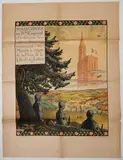 Souscrivez au IV° emprunt et le drapeau tricolore à Strasbourg, annoncera au Monde de la Paix, de la Liberté, de la Justice by Guerre 14-18 Hansi, Affiche pour les emprunts nationaux, sold Jul 2024