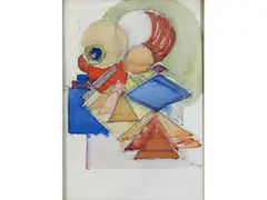 Abstrakte Komposition by Joseph Perters, watercolor, sold Apr 2016