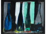 Stillleben mit Flaschen by Henri De Cocker, mixed media, offered Dec 2015
