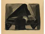 Ohne Titel (pianist am Flügel) by Peter Herkenrath, gouache, offered Sep 2021
