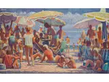 Strandvergnügen by Peter Colfs, oil on canvas, offered Sep 2024
