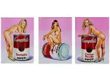 Konvolut von Drei Campbell Soup-grafiken by Mel Ramos, offset lithograph, sold Jul 2018