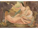 Drei Akte in Landschaft by Othon Friesz, oil on board, sold Jun 2025
