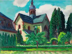 Kloster Eberbach an Einem Sommertag by Hans Christiansen, oil on canvas, sold Apr 2020