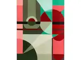 Komposition in Grün, rot und Pink by Marianne Lienau, acrylic, sold Mar 2026