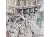 Opernbesuch im Winter by Walther Klemm, oil on canvas, sold Mar 2025