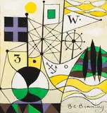 Two Ships Cruising in Fine Weather by B. C. Binning, 1956, oil on board, sold Dec 2021