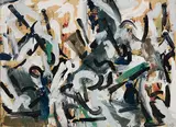 Sans titre by Jean Paul Riopelle, 1958, oil on paper on canvas, sold Dec 2021