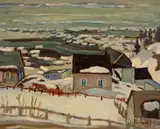 Les Éboulements by A. Y. Jackson, 1927, oil on board, sold Jun 2021