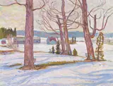Maples in Spring by A. Y. Jackson, 1967, oil on canvas, sold Jun 2021