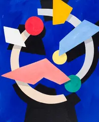 Abstract Portrait of Robert Noakes by Daniel Solomon, acrylic on canvas, sold Nov 2021
