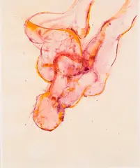 Study for Two Figures #2 by Graham Coughtry, 1968, colour ink on paper, sold Nov 2021