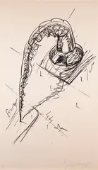 Arch in the Form of a Screw, for Times Square NYC by Claes Oldenburg, lithograph on Arches paper, sold Oct 2021